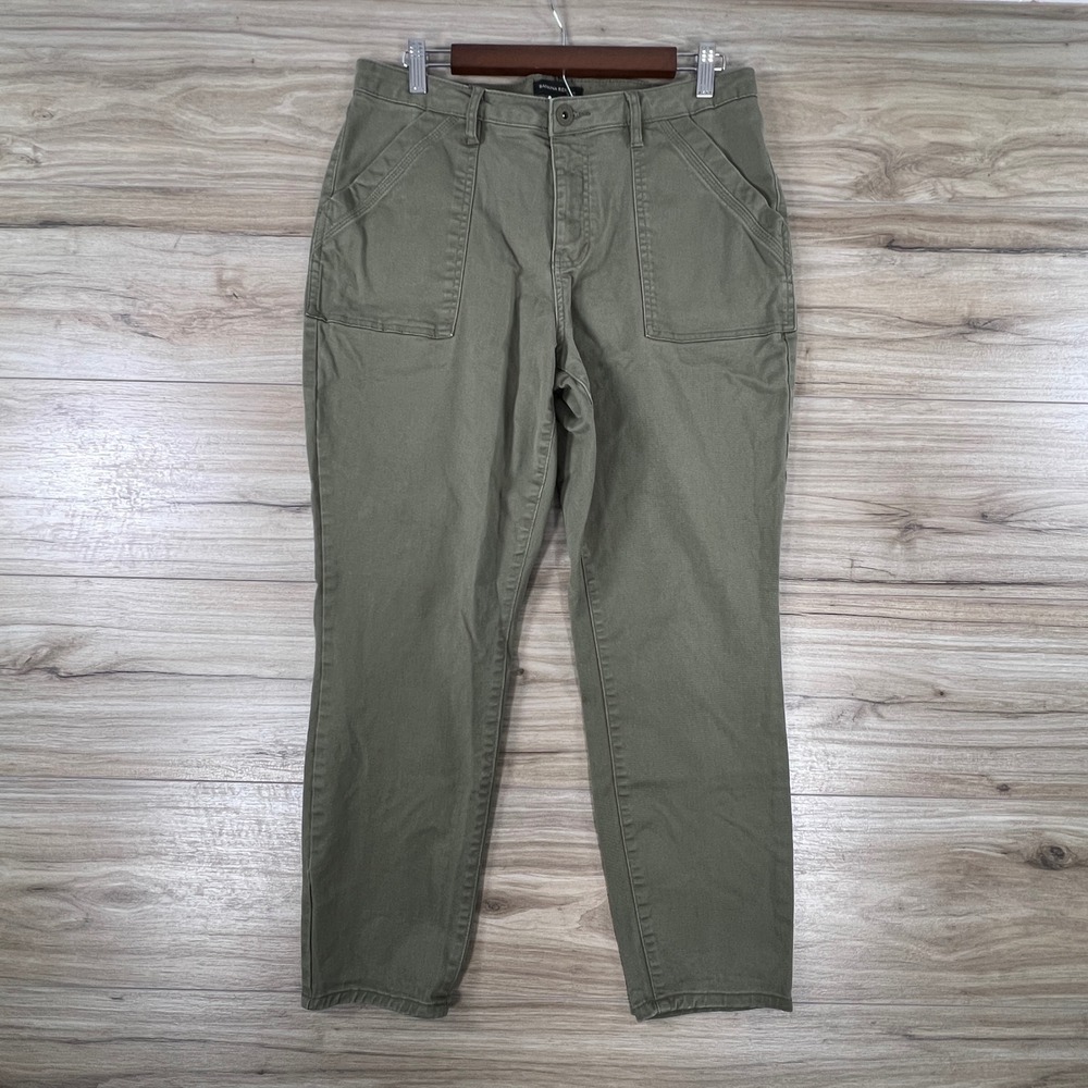 Banana Republic Womens‎ 12 Olive Green Utility Patch Pocket Ankle Pants Stretch